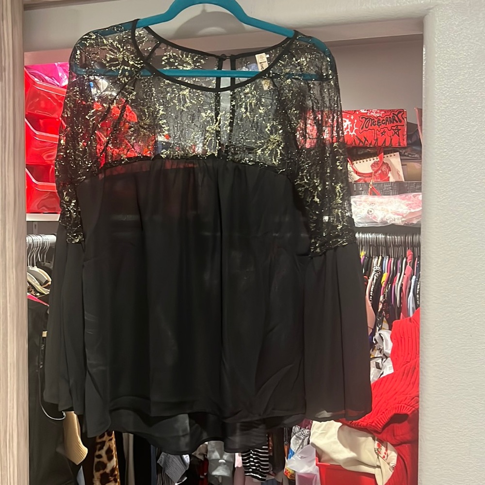 Black with gold lace